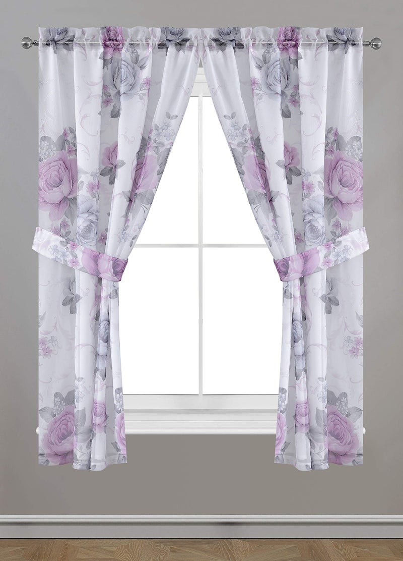 Popular Bath Window Curtain, Michelle Collection, 72x72, Lilac - Image 1